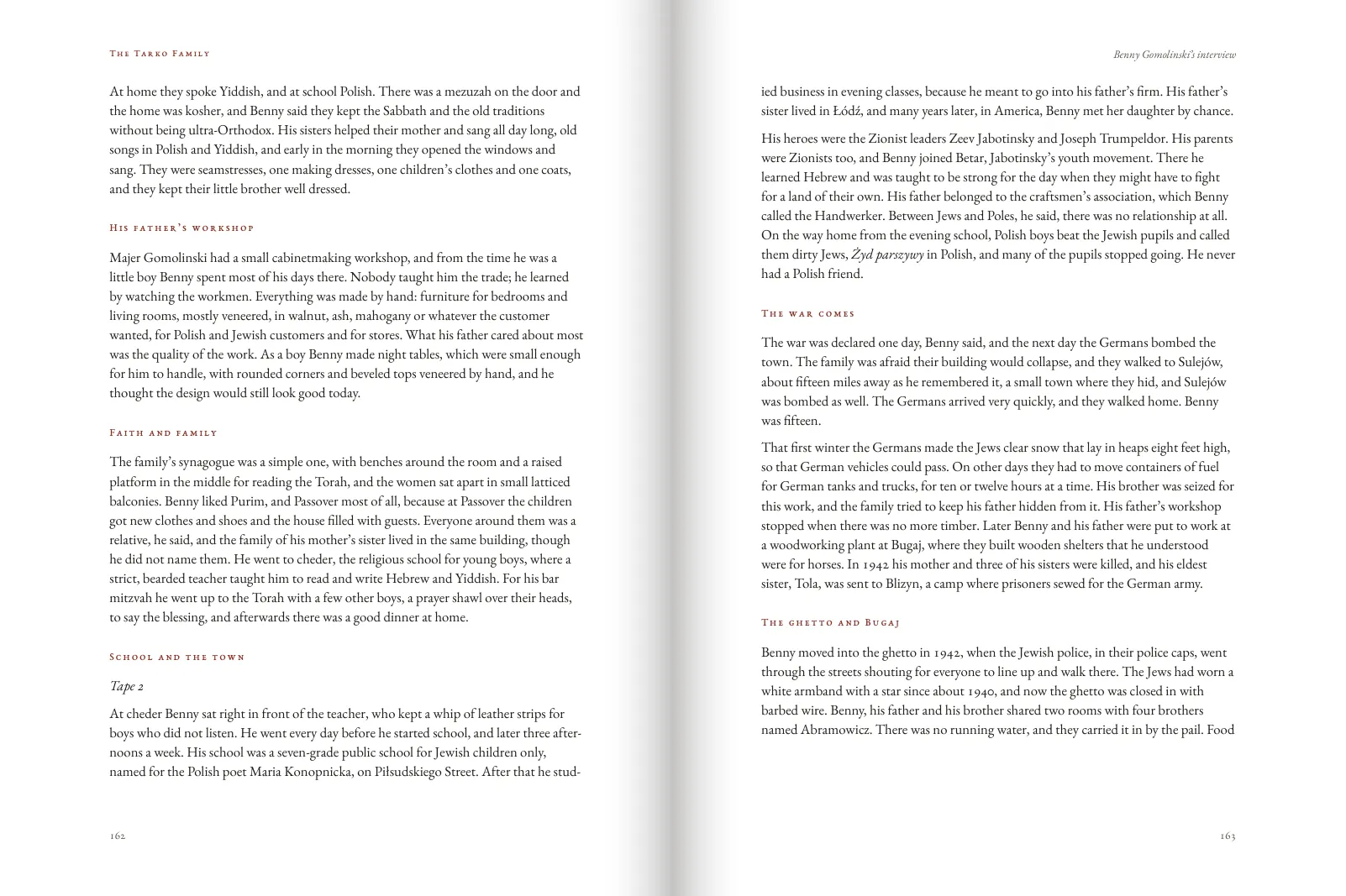 A relative’s recorded interview, summarized in the order it was given.
