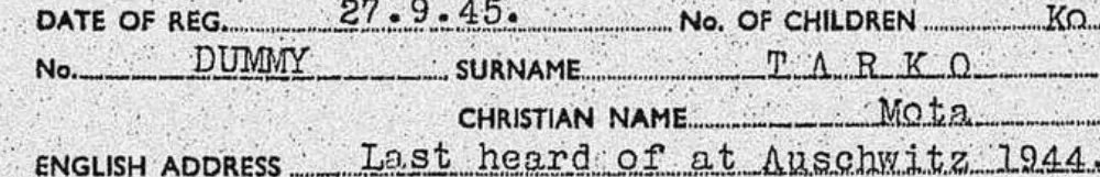 A search card for “Mota” Tarko.