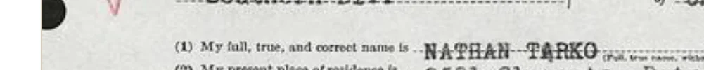 “Nathan Tarko” on a declaration of intention.