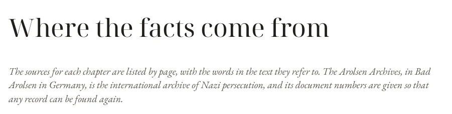 The opening of “Where the facts come from”, the notes of the example.